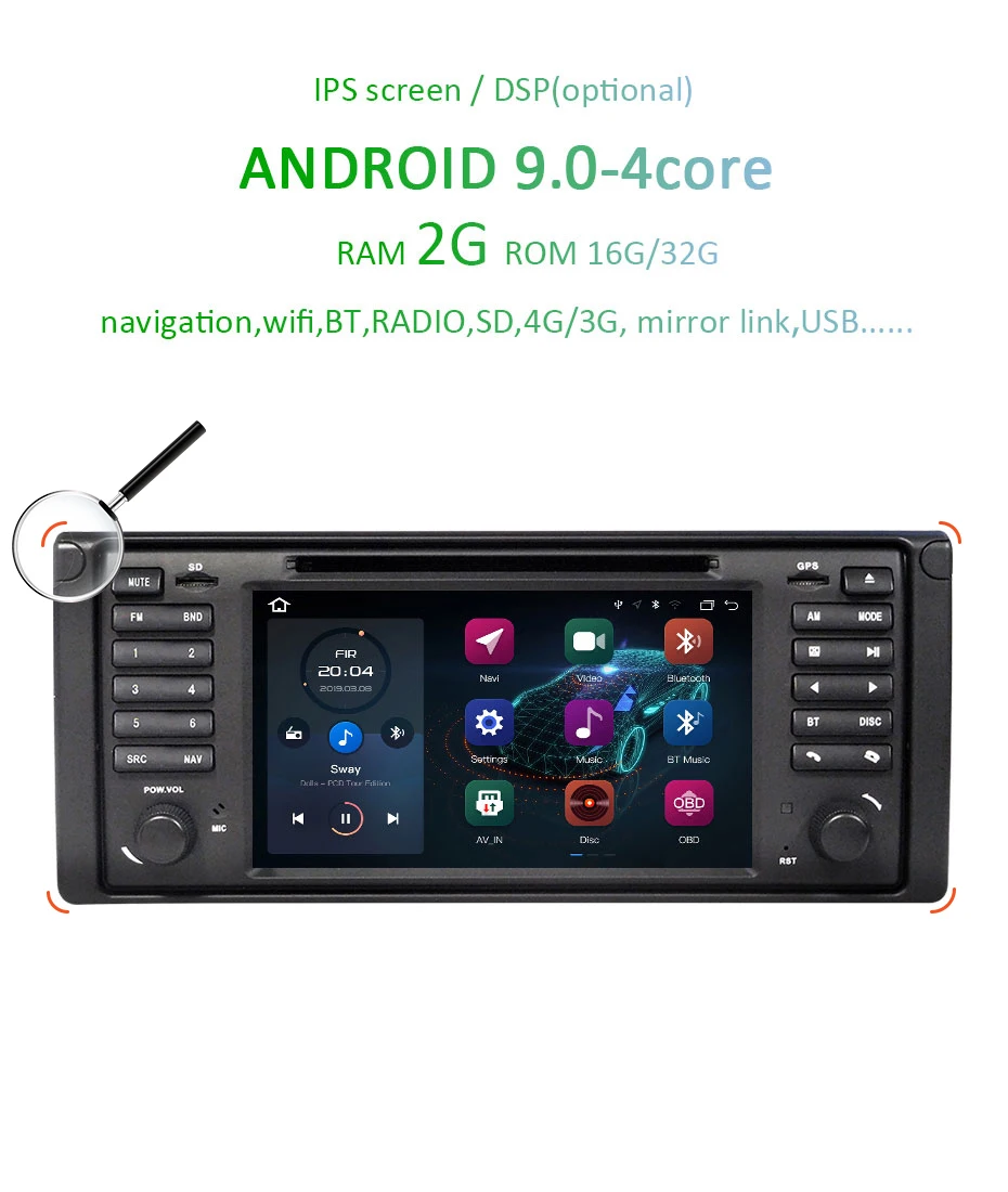 Discount IPS DSP Android 9.0 4G 64G Car GPS For BMW E53 E39 X5 DVD PLAYER Multimedia NAVIGATION STEREO RADIO AUTO GPS AV OUTPUT headunit 3