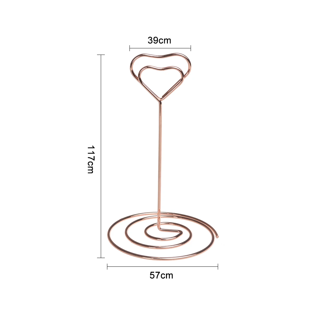 Romantic Wedding Party Desktop Decoration Love Shape Place Card Holder Photo Clip Table Number Stand Business Card Holder