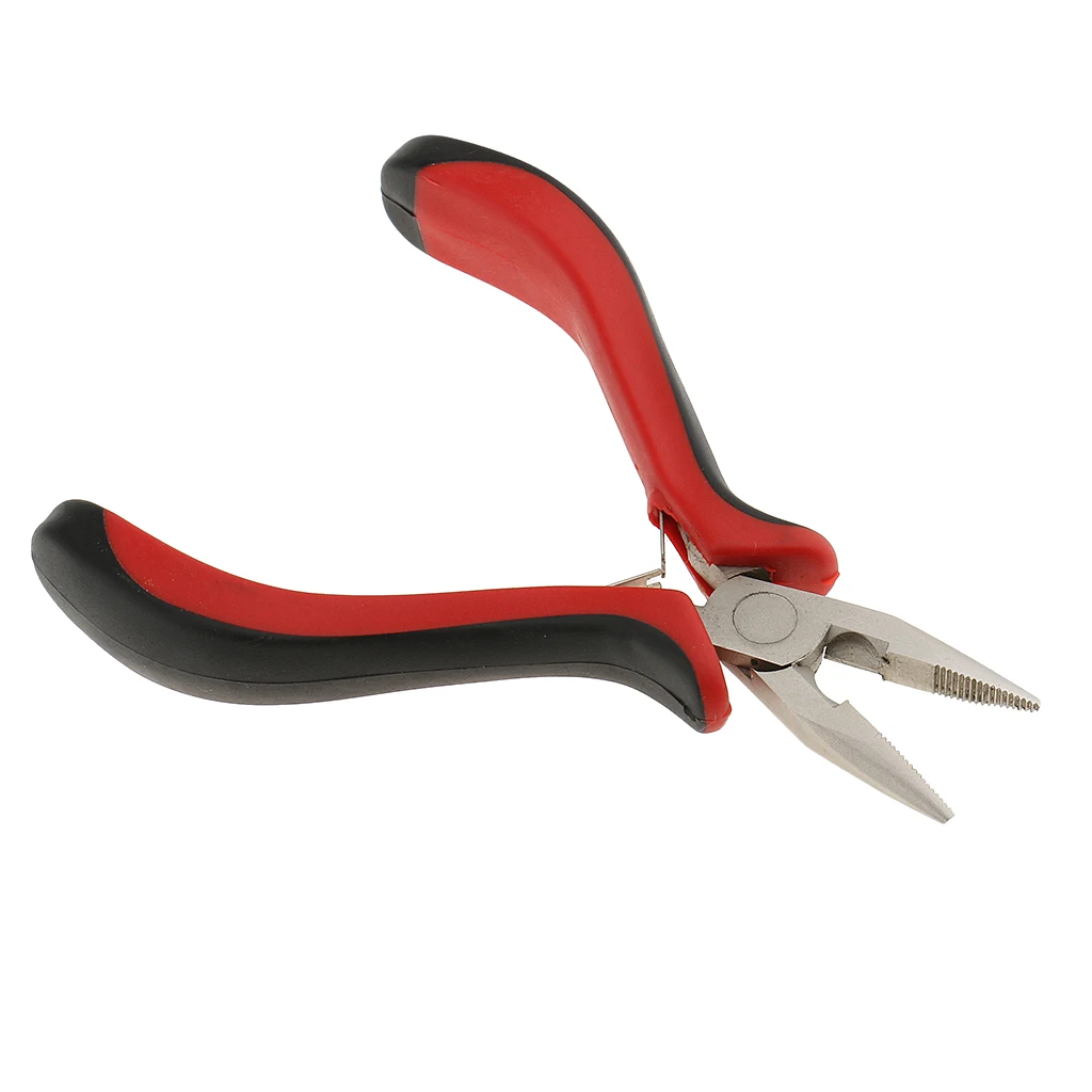 500pcs 5mm Silicone Lined Micro  Pearl Rings + Pliers Tool Kit Alumina Crochet Hooks Needles Hair Extensions Set