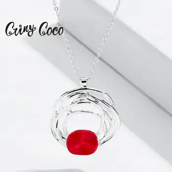 

Cring Coco 2020 Romantic Design Fashion Chains Choker Necklaces for Women Irregularity Hollow Out Geometric Pendant Necklaces