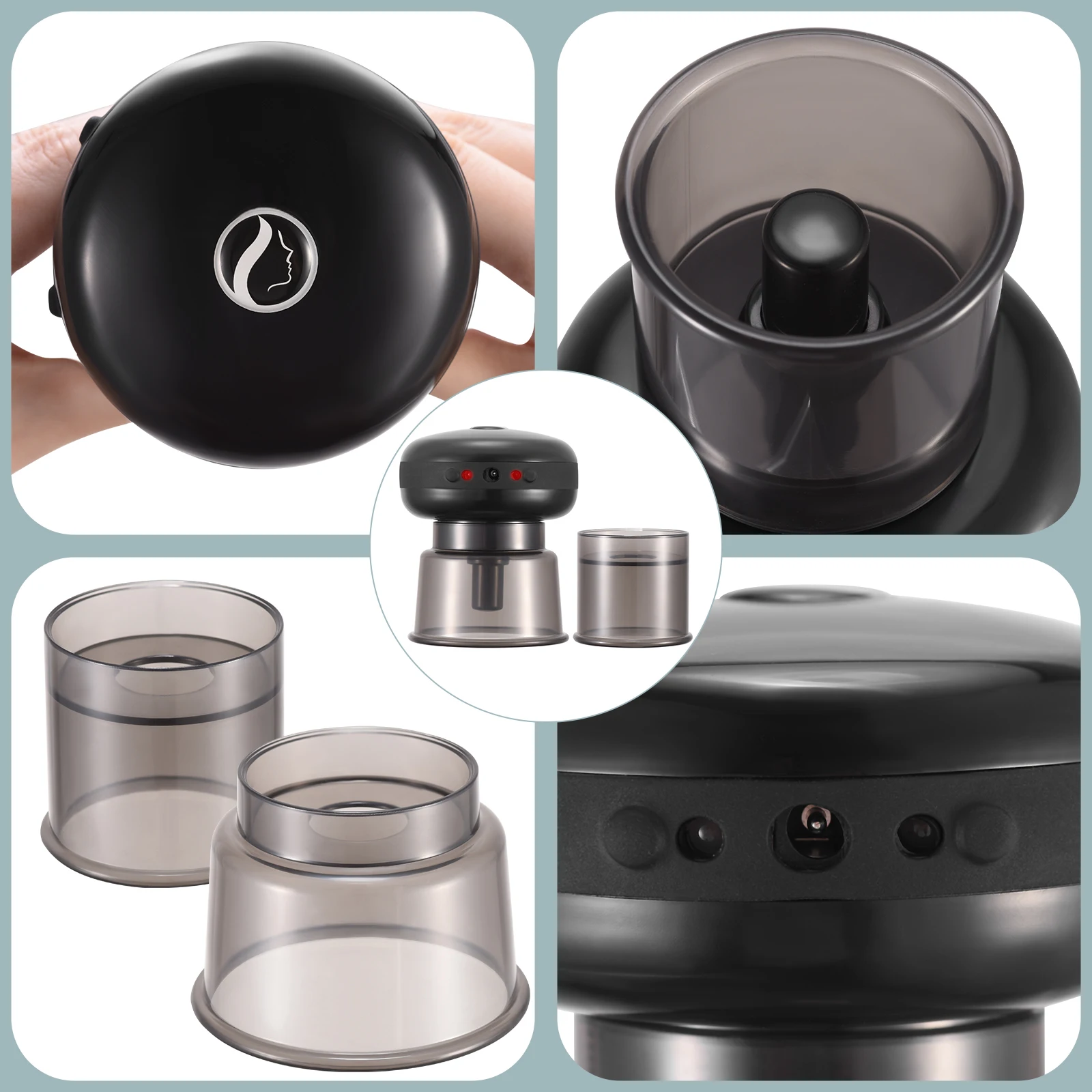 Electric Cupping Therapy Massager with Red Light Therapy Portable Rechargeable Adjustable Cupping Therapy Massage Tool Back Body