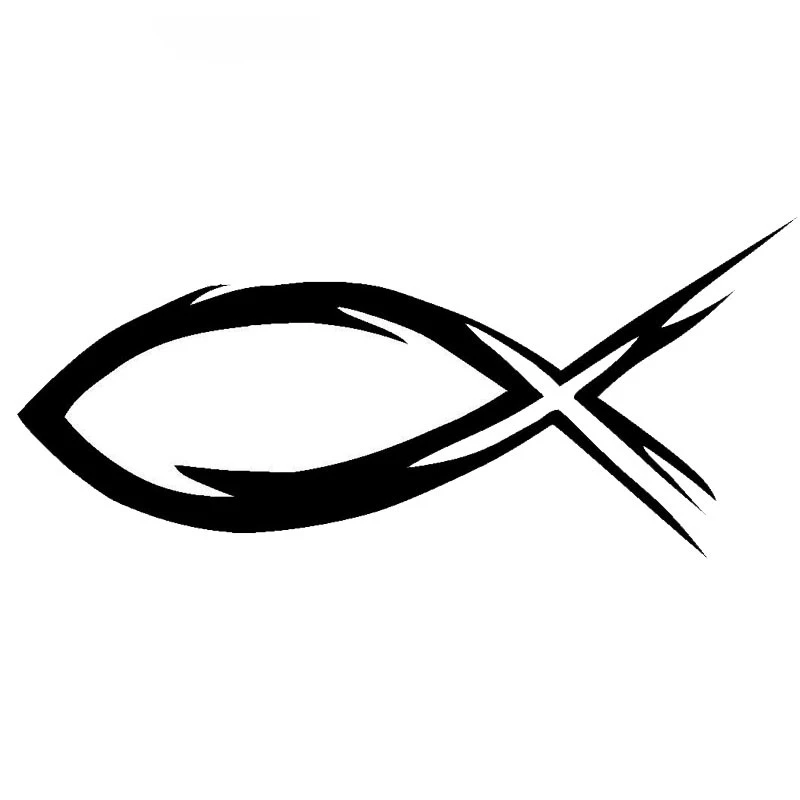 

Гранж Иисус Рыба виниловая наклейка Стайлинг автомобиля украшение окна креативные автомобильные наклейки автомобильное украшение виниловая, 20 см * 9 см