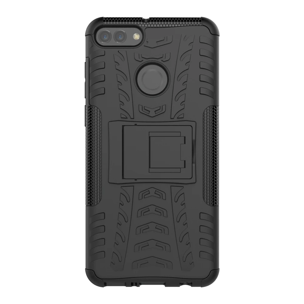 10pcs Soft Silicone TPU+PC Phone Case Cover Holder Stand For Huawei Y9 Y6 Y5 Y9 Y7 Y6 Y5 Prime Y 5 Y 6 Y 7 Pro