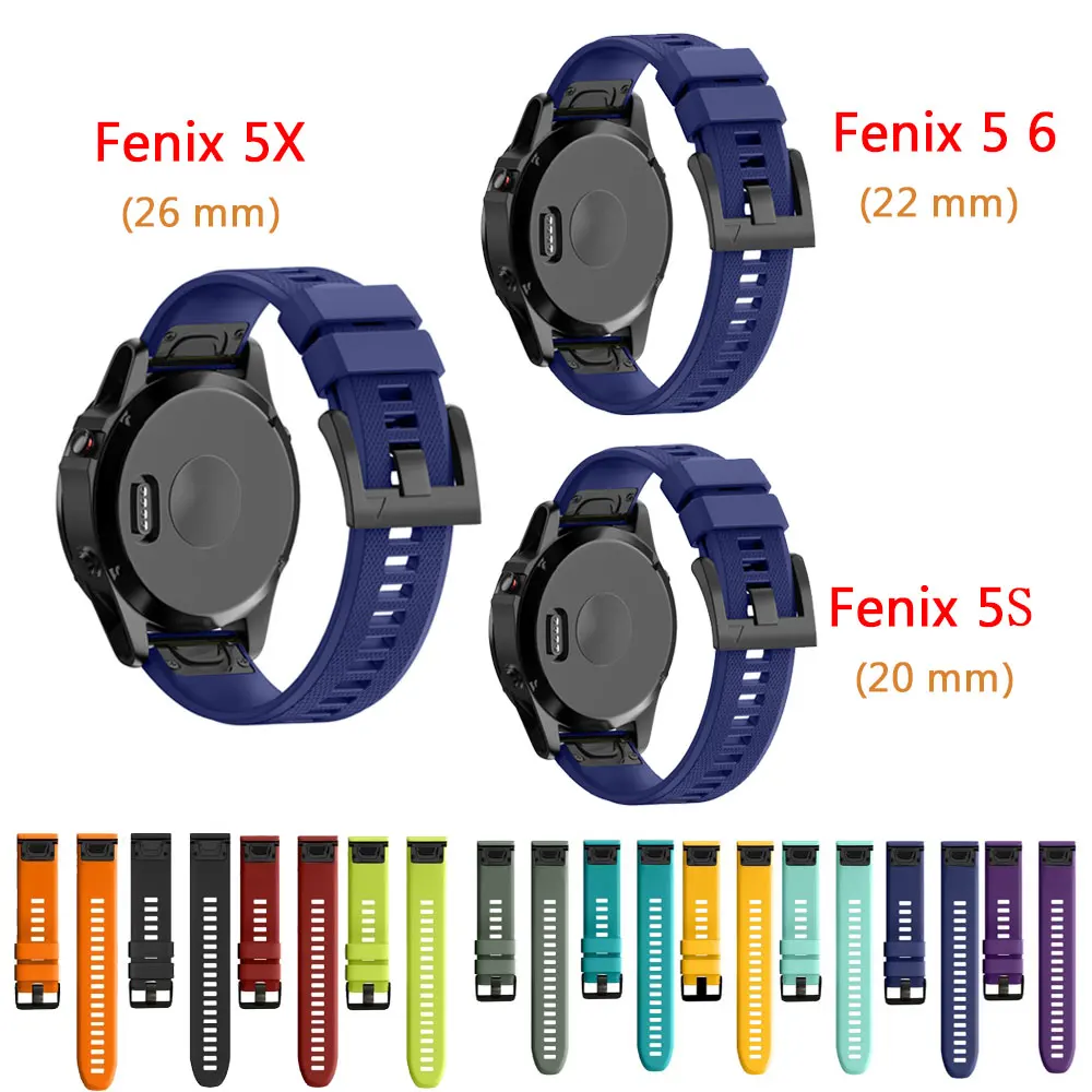 Ремешок силиконовый для наручных часов Garmin Fenix 6X 6 6S Pro 5X 5 5S Plus 3 HR Forerunner 935 20 22 26 мм |