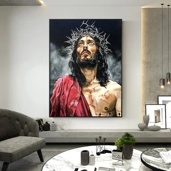 

Abstract Jesus Canvas Paintings On The Wall Posters And Prints Portrait of Jesus Wall Pictures For Living Room Wall Decoration