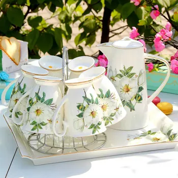 

Bone China Coffee cup Set High grade British Porcelain Tea Set Cafe Party drinkware Ceramic Tea Cup Mugs