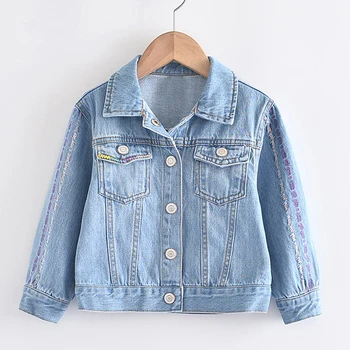 

2020 New Fashion Autumn Cool Outerwear Children Letter Embroidery Jackets Kids Girls Solid Casual Long Sleeve Coats