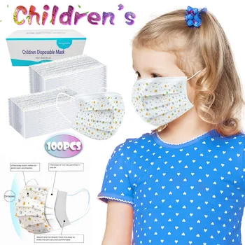 

Children's mask Disposable Face Mask Industrial 3Ply Ear Loop 100PC Protection safety Fast Delivery
