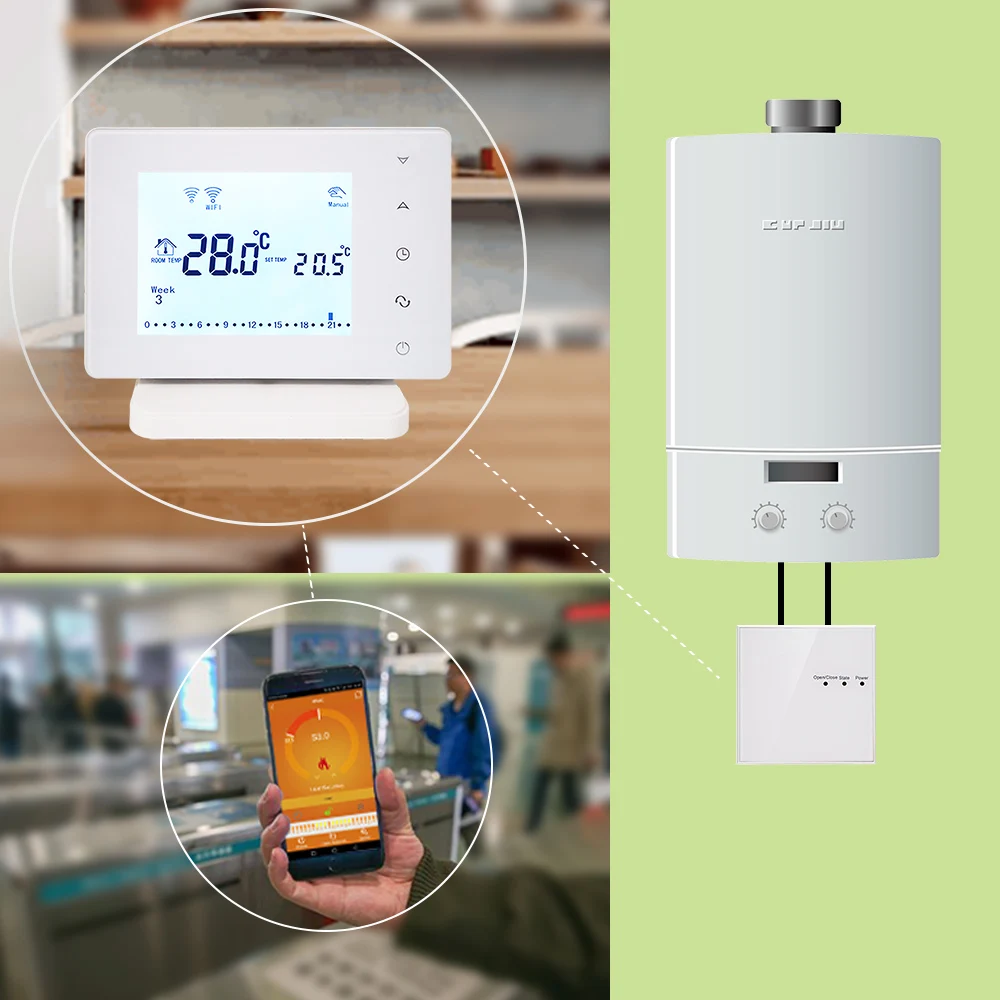  Beok BOT306RF-WIFI Wireless Thermostat for Gas Boiler Smart Home Temperature Controller Work with G - 4000007455501