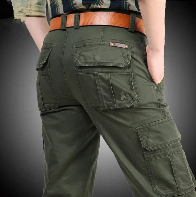 

Cargo Pants Mens Cotton Military Multi-pockets Men Pants Casual Trousers Overalls Army Pants Joggers w737