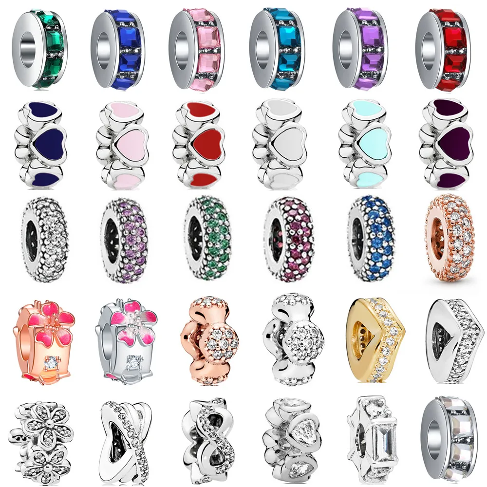 New Heart Flower space Beads Suitable for Original Pandora Charm Silver Fashion Bracelet Ladies DIY Jewelry Making Gifts | Украшения и