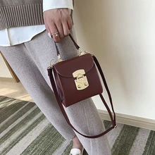 Женская модная классическая мини-сумка через плечо, Женская однотонная сумка из искусственной кожи на плечо с верхней ручкой, повседневная сумка на плечо