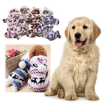 

Soft Fleece Dog Clothes Winter Dog Jumpsuit Clothing Four Legs Warm Dog Coat Pajamas Chihuahua Puppy Winter Clothes Hoodie