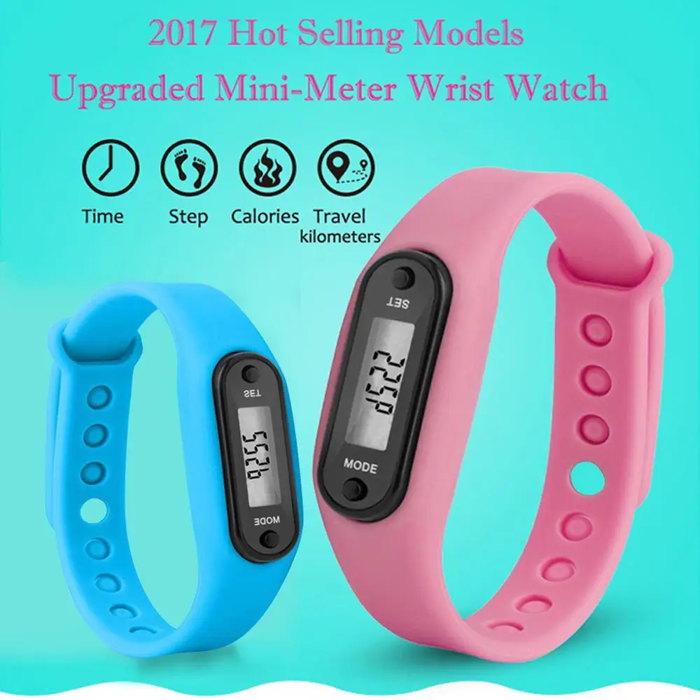 Sport Smart Wrist Watch Bracelet Display Fitness Gauge Step Tracker Digital LCD Pedometer Run Step Walking Calorie Counter