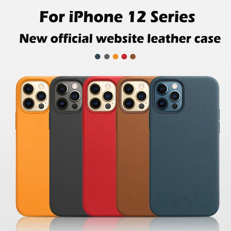 Official Geniune Leather Case For iPhone 12 Pro Max Mini Apple Magnetic Wireless Charge Cover 11 13 | Мобильные телефоны и
