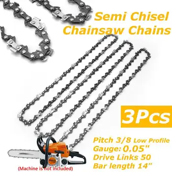 

MTGATHER 3Pcs Chainsaw Semi Chisel Chains 3/8LP 0.05 For Stihl MS170 MS171 MS180 MS181 Electric Saw