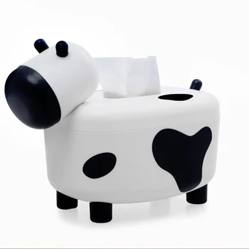 

Simple Creative Cute Home Calf Tissue Box Living Room Tea Table Paper Towel Two In One with Teeth Suction Box