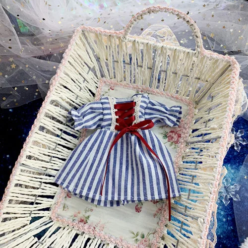 Кукла Одежда кукла 1/6 платье матросский стиль Полосатое платье для 1/6 BJD кукла аксессуары Кукольное платье - Цвет: Синий