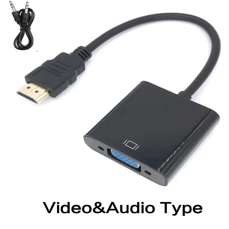 HDMI в VGA адаптер 1080P цифро-аналоговый видео аудио для ПК ноутбук планшет конвертер «Папа-мама» адаптер - Цвет: Красный