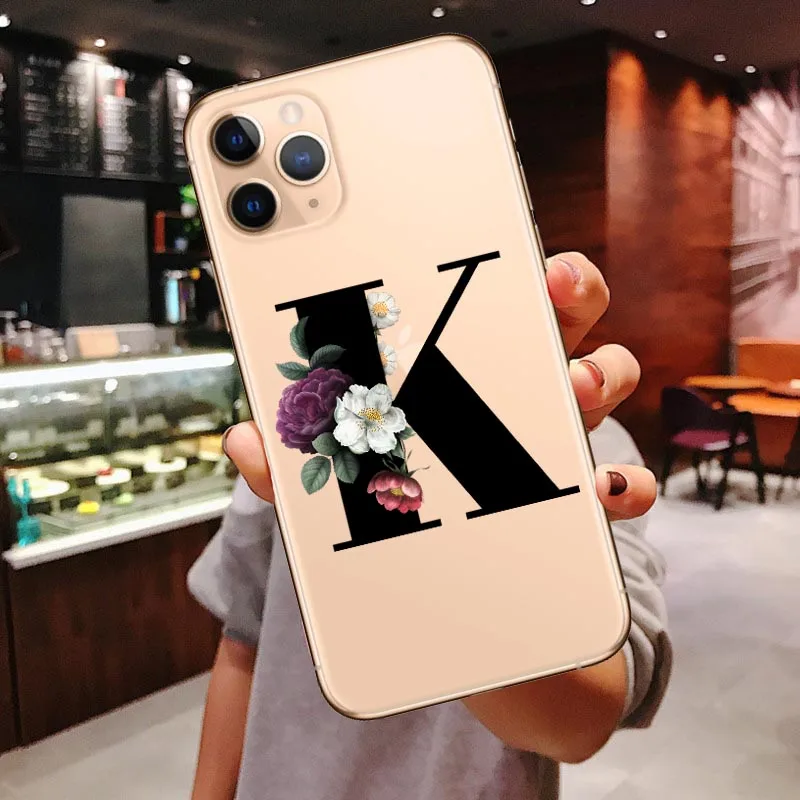 TPU Чехол для телефона для iphone 11 Pro Max Initial 26, мягкий силиконовый прозрачный чехол с цветами для IPhone X XR XS MAX 6 6s 7 8 Pus - Цвет: TPU
