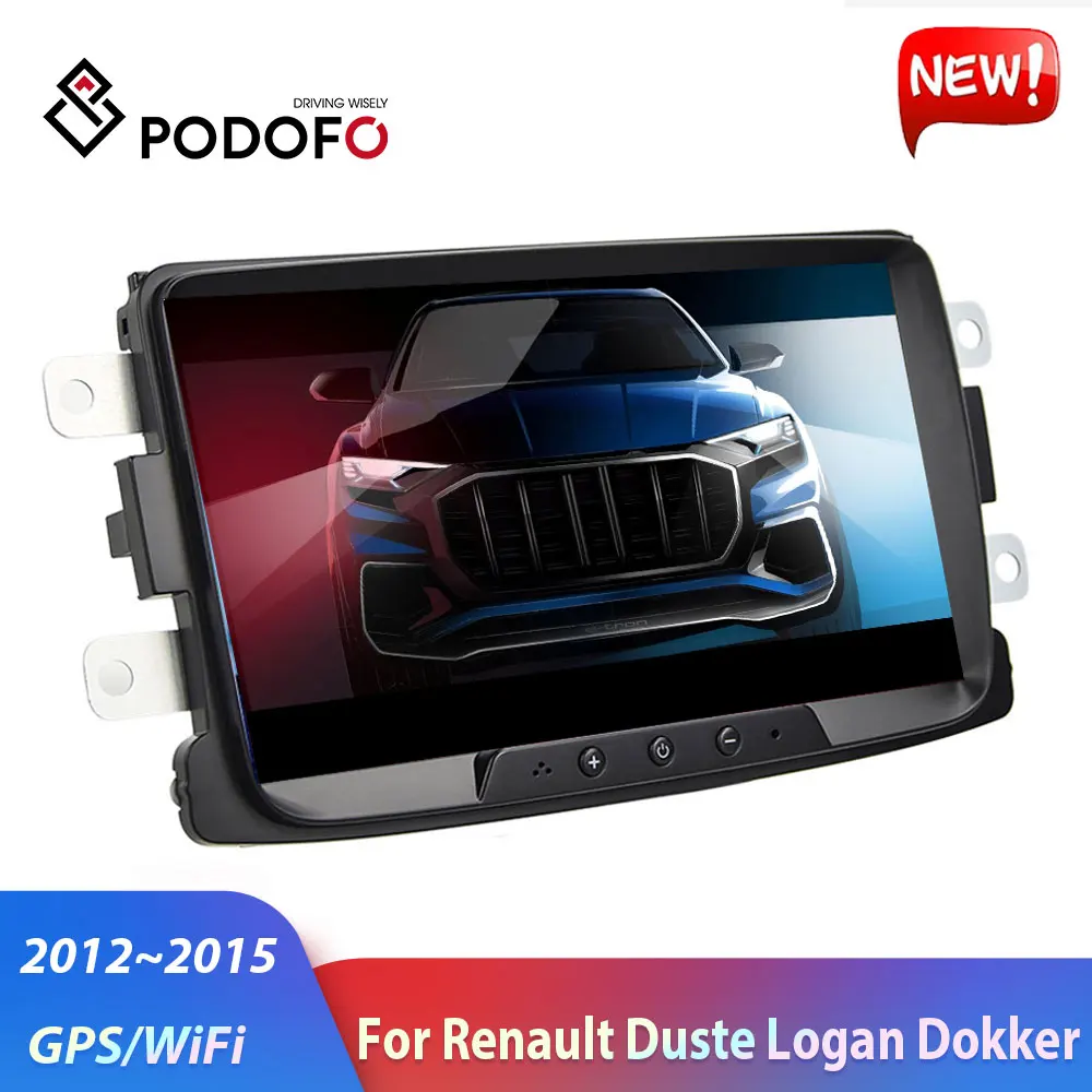 Podofo 2Din Android автомобильный Радио мультимедийный плеер GPS Wifi 2 DIN Авторадио для Renault Sandero Duste Logan Dokker