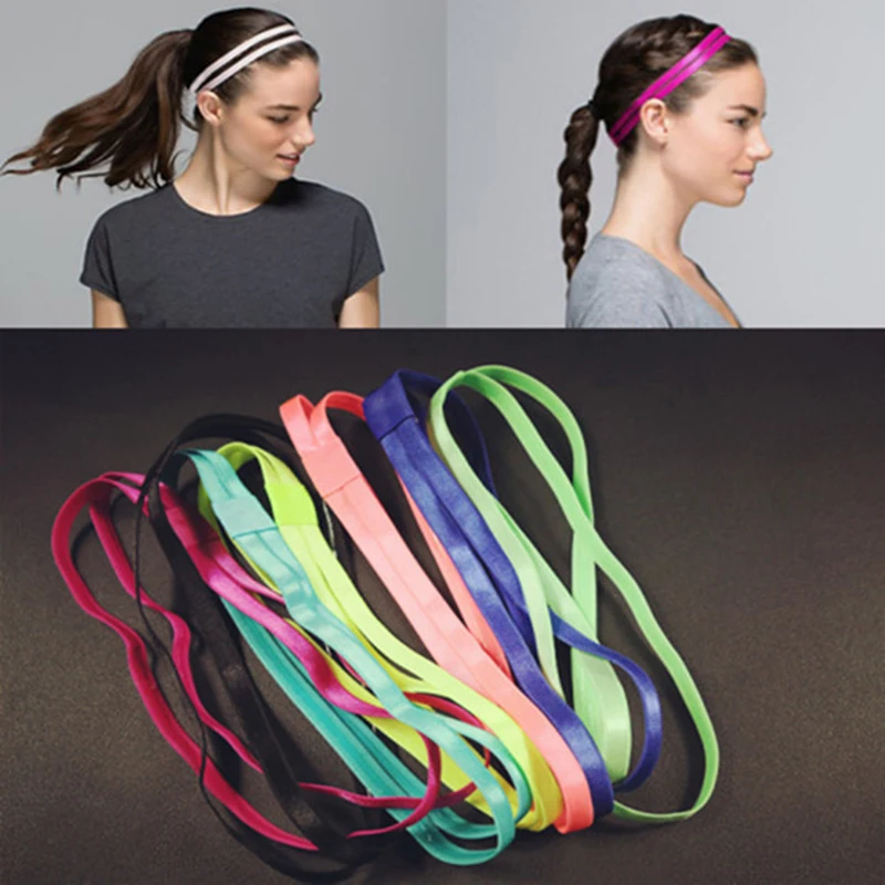 

Women Hair Band Double Headband with Anti-slip Rubber Super Elastic Ultra-thin for girls sports fitness running yoga training