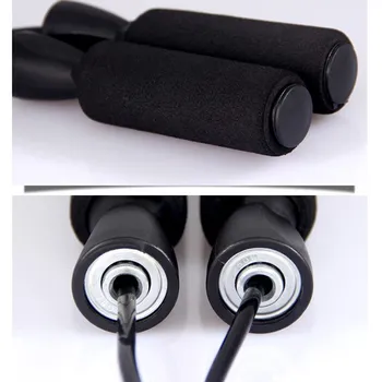 

Women Men Jump Rope Steel Wire Increased Weight Anti-around a Bearing Adjustable Rope Black and White with Pattern Jump Rope Pro
