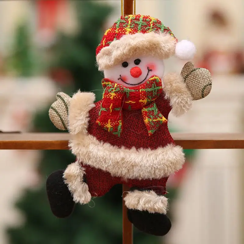 4 шт./компл. креативные рождественские танцы Санта Клаус со снеговиками, с северными оленями медведь ткань игрушка мини Висячие украшения подарок Рождественская елка украшения