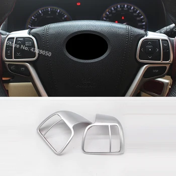 

2014-2019 Car Steering Wheel Button Frame Cover Trim Car Accessories ABS Plastic Styling 2pcs for Toyota Highlander Kluger