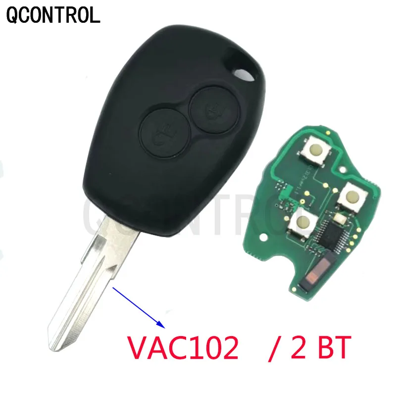 QCONTROL 2 кнопки дистанционного ключа автомобиля костюм для Renault Megane модус Клио Kangoo Logan Sandero Duster PCF7946/PCF7947/4A чип