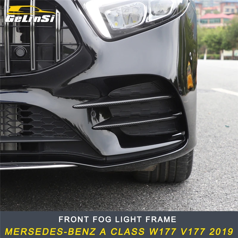 

GELINSI Front Bumper Fog Light Frame Spoiler Trim Sticker Accessories for Mersedes-benz A Class W177 V177 2019 Auto