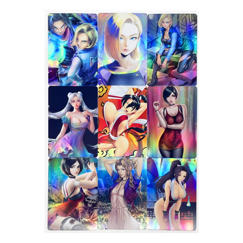 

9pcs/set ACG Mai Shiranui Android 18 Sexy Toys Hobbies Hobby Collectibles Game Collection Anime Cards