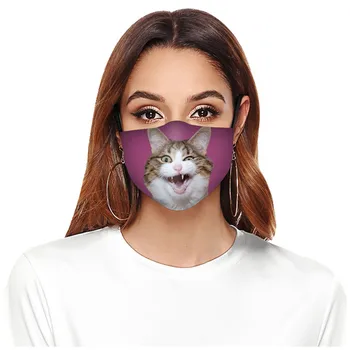 

Unisex Cat Print Funny Protection Face Mask Cute Breathable Cotton Face Mask Washable Reusable Mask for face Mascarillas Masque
