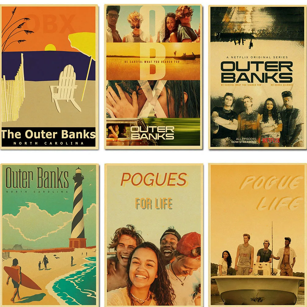 2020 TV Series Outer Banks Retro Poster  Decor in Bar / Home-Wall-Sticker Kraft-Paper Print