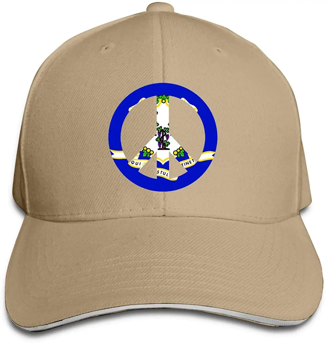 Флаг Штата Коннектикут символ мира унисекс бейсбольная Кепка Классическая липучка Регулируемая остроконечная сэндвич водителя грузовика шляпа