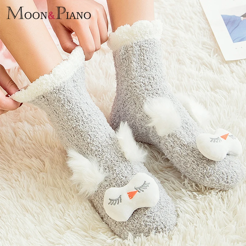 Filles Garçons Chaussettes Chaussettes Floues Épaisses En Peluche