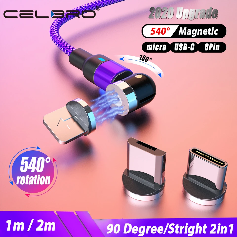 USB Cable 540º Rotate 3A Fast Charging Micro USB Type C