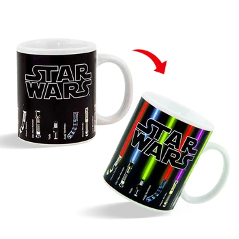 

Star war color changing coffee mugs Lightsaber ceramic cups and mugs magic mark drinkware