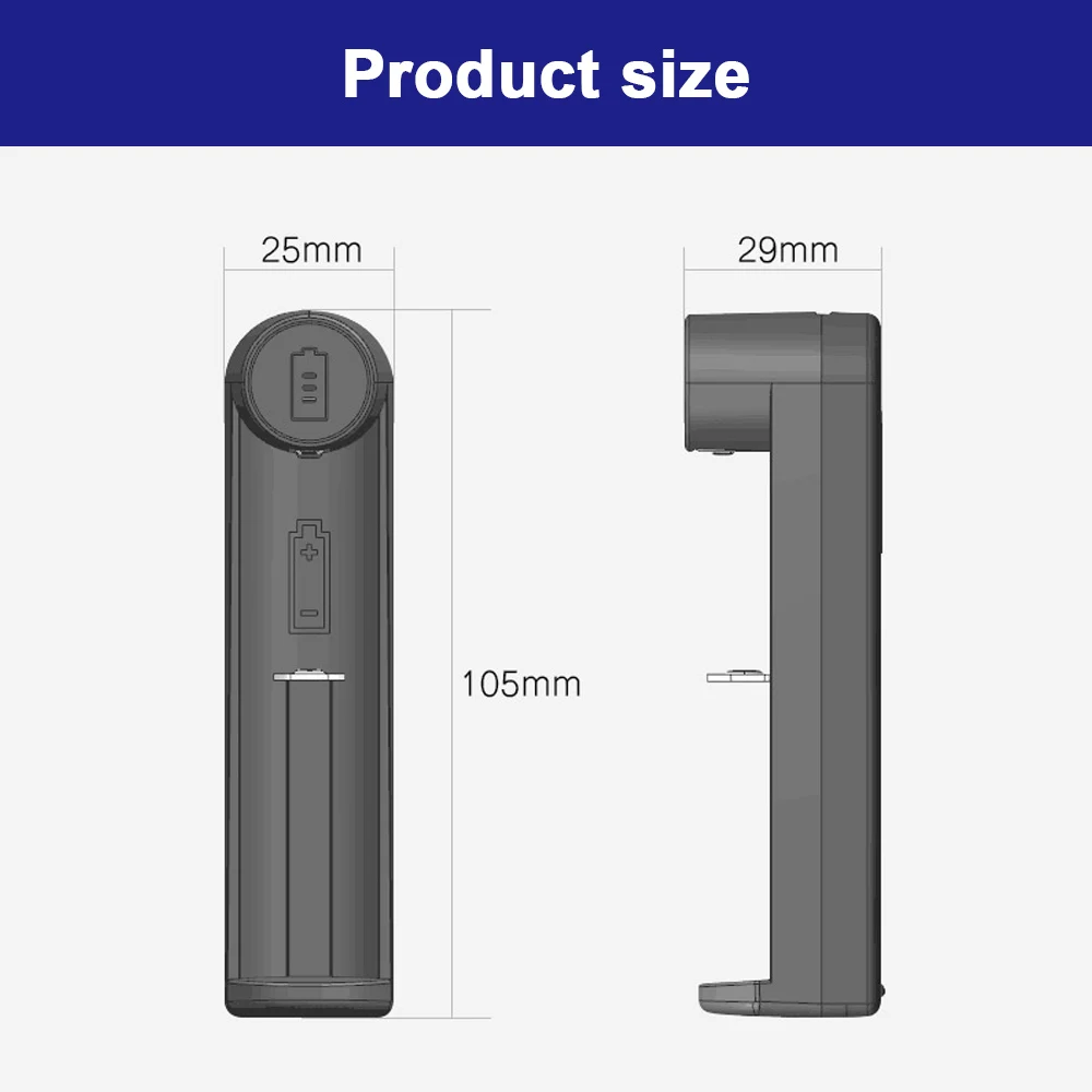 Smart Universal Single Slot USB Li-ion Battery Charger