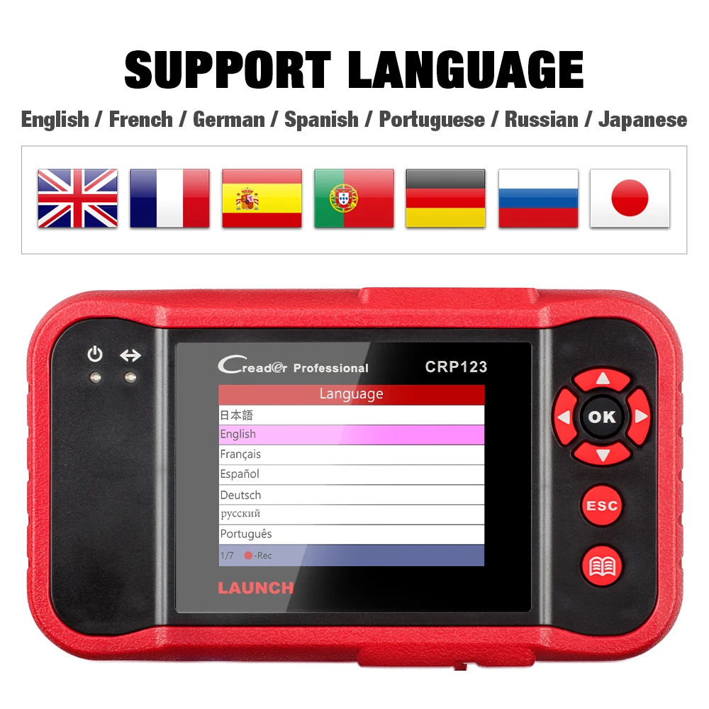 LAUNCH X431 CRP123 OBD2 автомобильный сканер ABS SRS подушка безопасности Трансмиссия двигателя автомобиля диагностический инструмент Бесплатное обновление