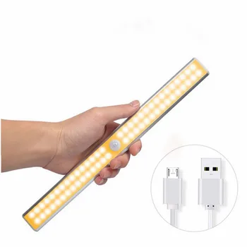 

LED Under Cabinet Light PIR Motion Sensor Night Light 60LED Kitchen Wardrobe Lamp for Bedroom Hallway Balcony Powered by USB