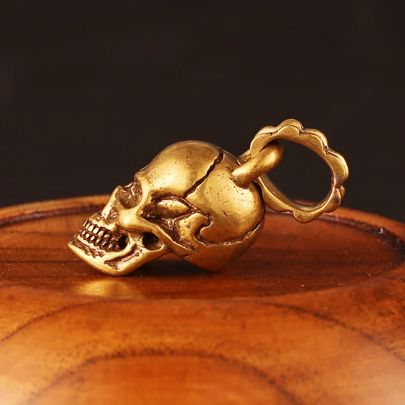 skull head pendant brass (4)