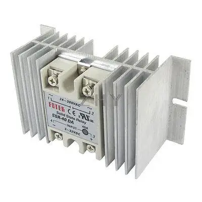 

Temprature Control Solid State Relay SSR 40A 3-32V DC 24-380V AC with Heat Sink