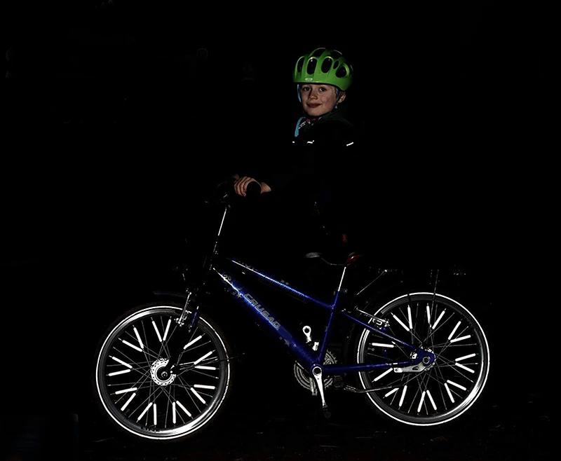 12 шт. велосипедный горный велосипед для обода колеса крепление клип Предупреждение световая полоса отражатель светоотражающий открытый
