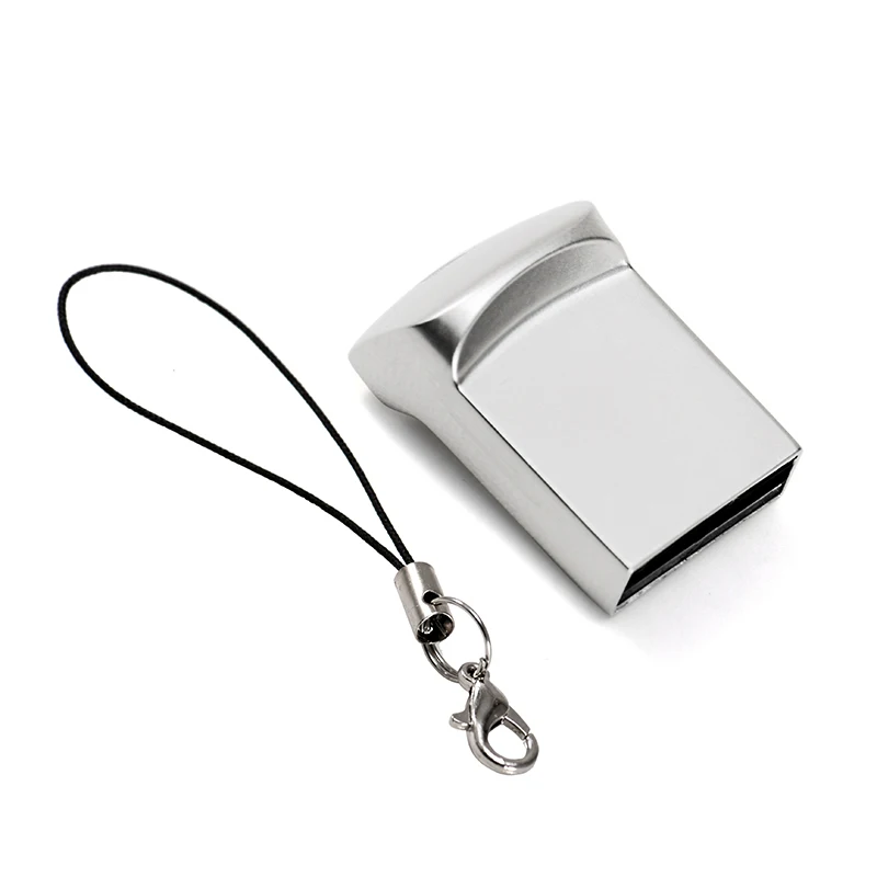 JASTER USB 2,0 мини металлический серебристый с брелком usb флэш-накопитель 4GB 8GB 16GB 32GB 64GB 128GB pendrive(более 10 шт бесплатный логотип - Цвет: Silver
