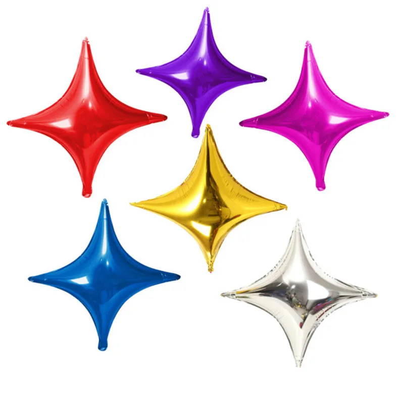 

New 20pcs/lot 10inch Aluminum Film Four Corner Stars Wedding Marriage Birthday Party Decorations Kids Toys Balloon Multicolor