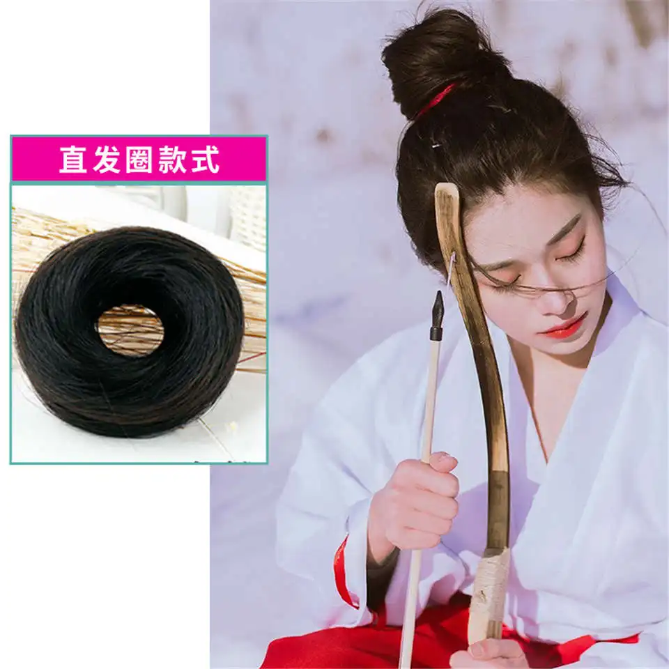 Китайский древний костюм парик женский Hanfu стиль волос сумка Производительность аксессуары для волос Cos Рог головной убор pad костюм - Цвет: 22
