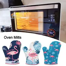 1 шт. новые Прихватки с принтом фламинго, хлопковые перчатки для микроволновой печи, термоизоляционные рукавицы для выпечки, предназначен для использования в светильник