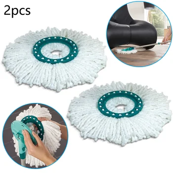 

2PCS Microfiber Replacement Head Hands-free Rotating Mop Cloth For Leifheit Disc For Different Floor Coverings Or Soiling