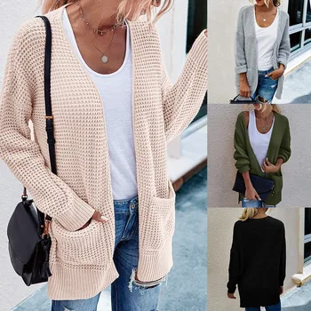 

Long Cardigan Women's Long Sleeve Knitted Comfortable Sweater Cardigan Fall Winter Women's Sweater